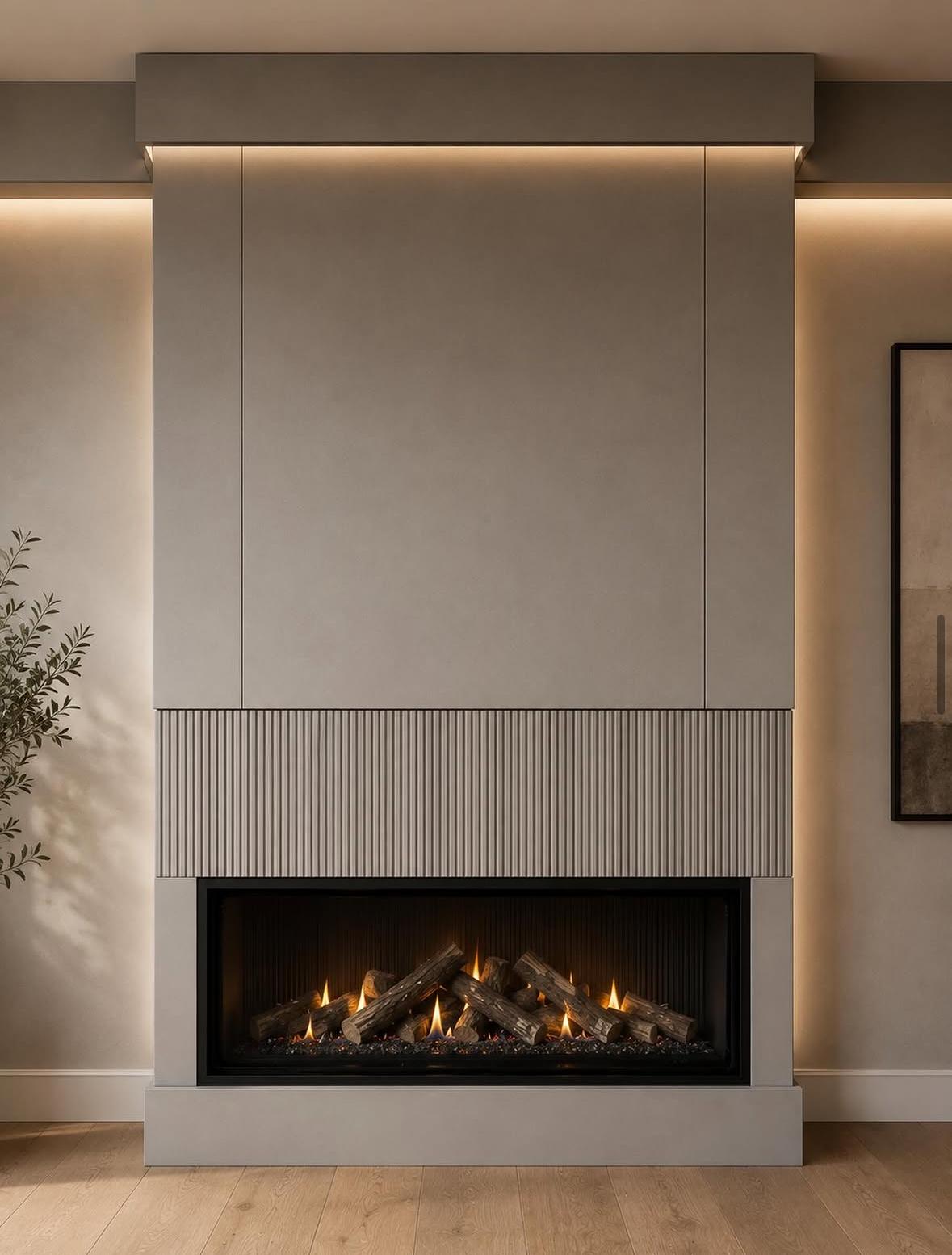 Linear Fireplaces installation by HeartsPRO